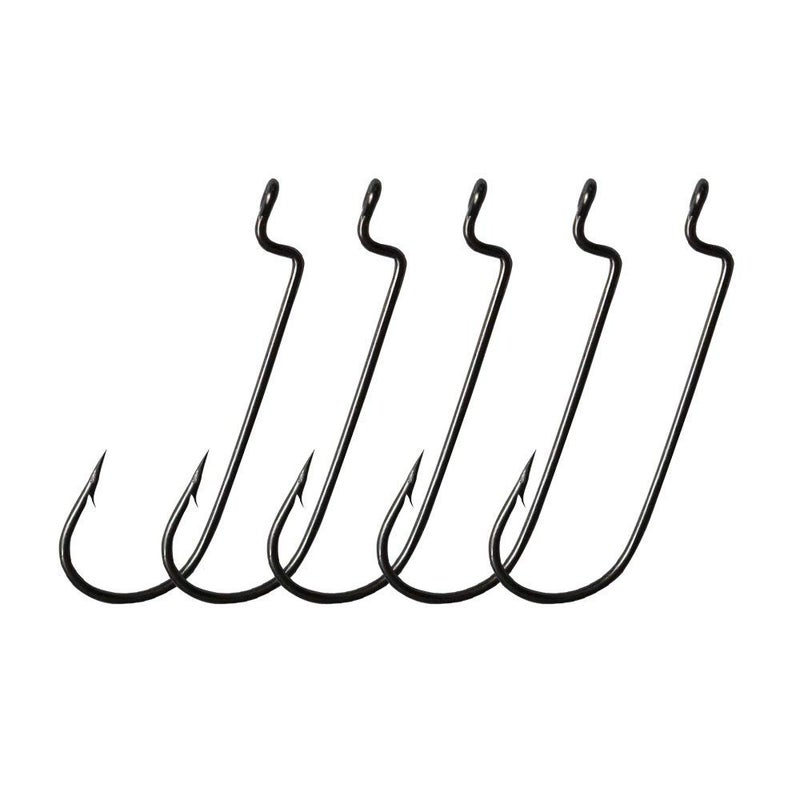 Laxygo 30pcs/Pack Offset Fishing Hooks Worm Hooks Black/Red High Carbon Steel Senko Bait Fishing Hooks 4/0 3/0 2/0 1/0 1# - Image 1